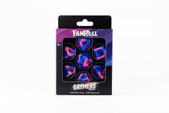 Fanroll Gaymers Pride Dice - 7 RPG Silicone Dice - Bisexual Flag